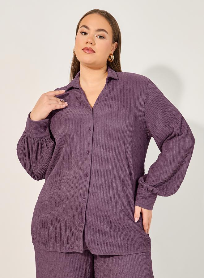 Styli Solid Oversize Long Sleeve Shirt - Image 1