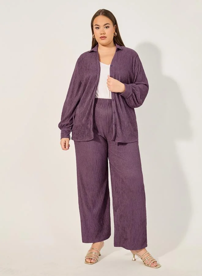 Styli Solid Oversize Long Sleeve Shirt