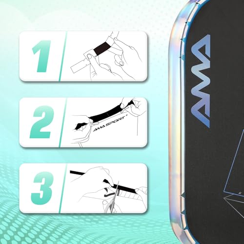 AMA SPORT Pickleball Paddle Edge Guard Tape 3 Pack Laser Protection Tapes 23mm Width Pickleball Edge Guard Tape Perfectly Fit Curved Without Wrinkling (Silver) - Image 5