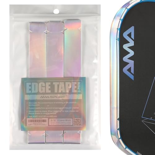 AMA SPORT Pickleball Paddle Edge Guard Tape 3 Pack Laser Protection Tapes 23mm Width Pickleball Edge Guard Tape Perfectly Fit Curved Without Wrinkling (Silver) - Image 1