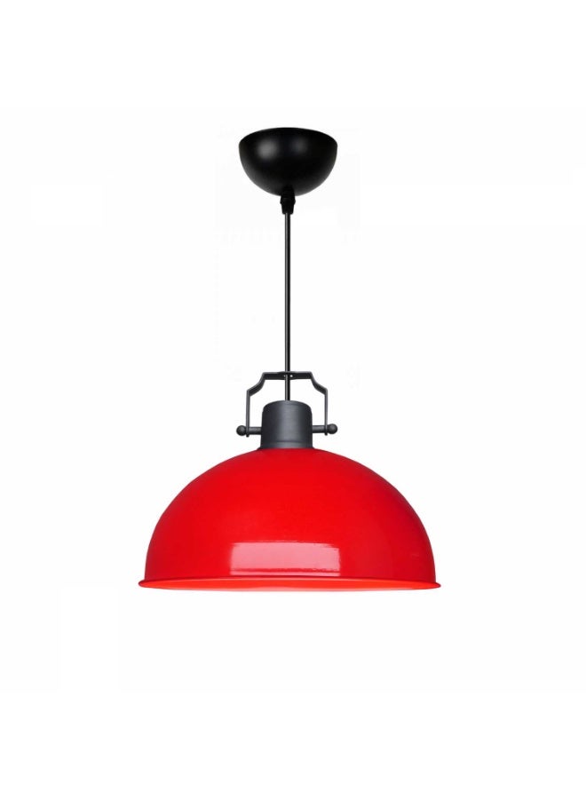 Swiss Red Retro Metal Pendant Light – Bold & Stylish Illumination - Image 1