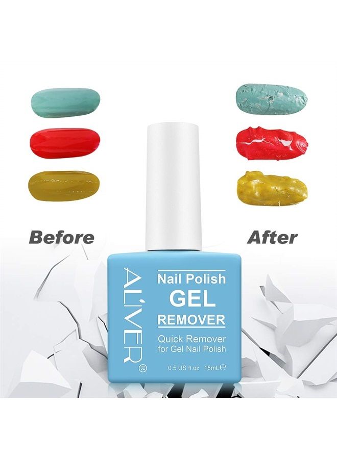 ALIVER Gel Nail Polish Remover 1pcs, Professional Remove Gel Nail Polish, Gel Polish Remover for Nails, No Need for Foil, Quick & Easy Polish Remover In 2-3 Minutes, No Need Soaking Or Wrapping-15ml - Image 3