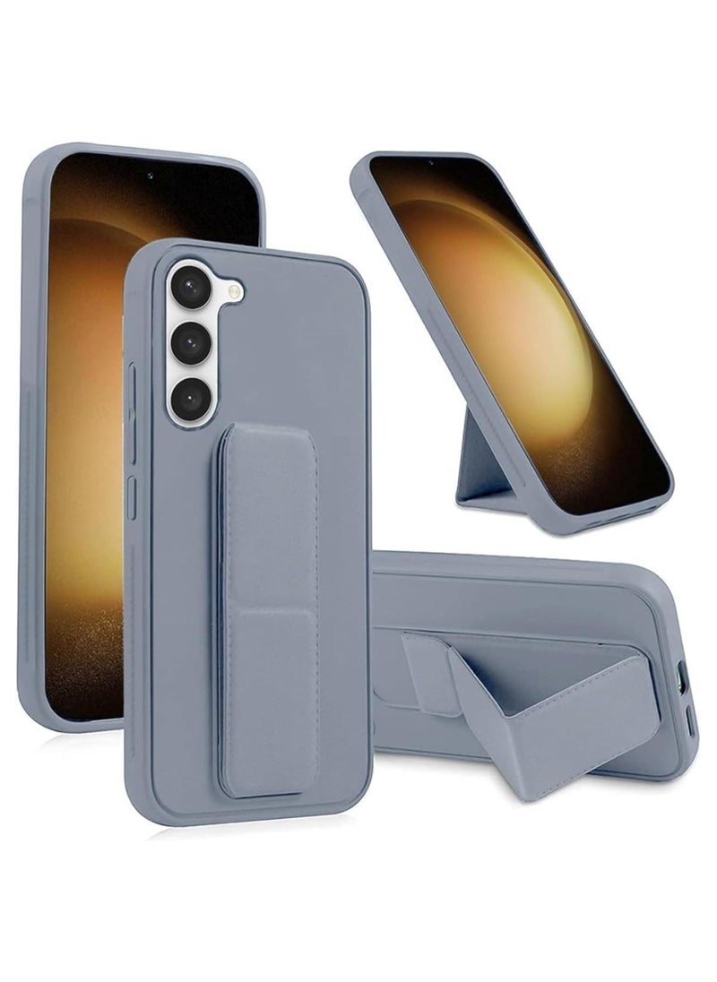 Denx Samsung Galaxy A55 Case with Kickstand and Magnetic Holder, Premium Vertical Strap and Grip with Silicone Holder, multiple viewing positions for Samsung Galaxy A55 (Grey)  - Image 1
