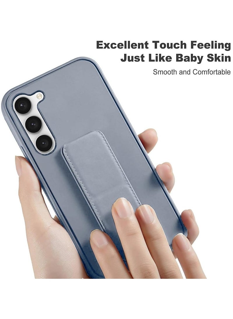Denx Samsung Galaxy A55 Case with Kickstand and Magnetic Holder, Premium Vertical Strap and Grip with Silicone Holder, multiple viewing positions for Samsung Galaxy A55 (Grey)  - Image 2