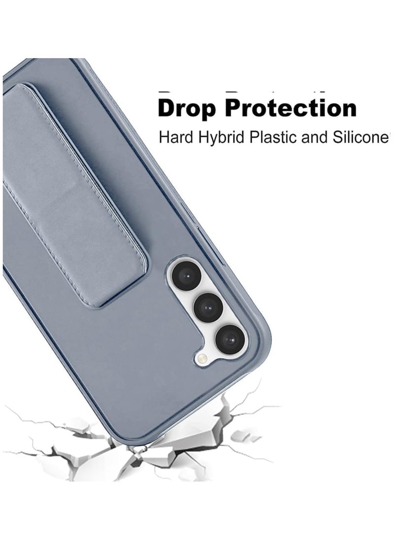 Denx Samsung Galaxy A55 Case with Kickstand and Magnetic Holder, Premium Vertical Strap and Grip with Silicone Holder, multiple viewing positions for Samsung Galaxy A55 (Grey)  - Image 3