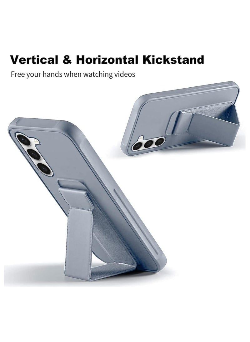 Denx Samsung Galaxy A55 Case with Kickstand and Magnetic Holder, Premium Vertical Strap and Grip with Silicone Holder, multiple viewing positions for Samsung Galaxy A55 (Grey)  - Image 5
