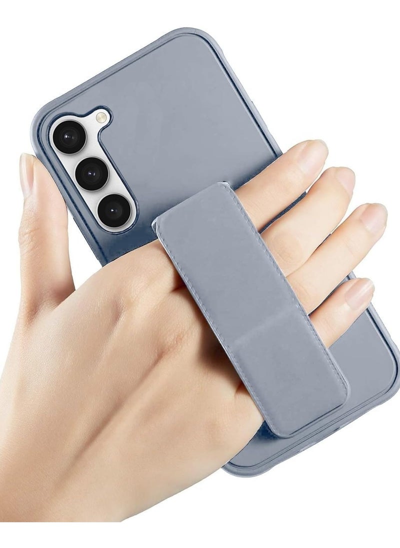 Samsung Galaxy A55 Case with Kickstand and Magnetic Holder, Premium Vertical Strap and Grip with Silicone Holder, multiple viewing positions for Samsung Galaxy A55 (Grey)