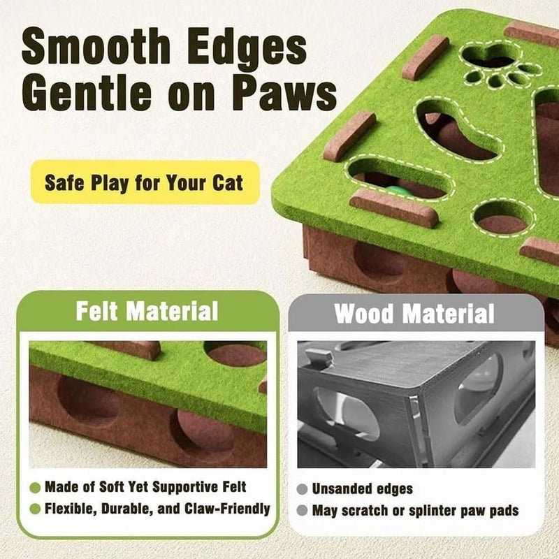 Cat Nail File Box: Green Sandpaper Surface - Stress-Free Nail Trimming Alternative Cat Scratch Puzzle for Indoor Cats - Image 3