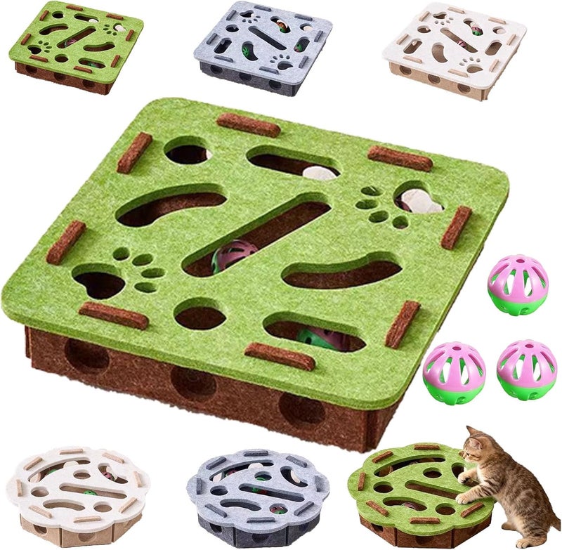 Cat Nail File Box: Green Sandpaper Surface - Stress-Free Nail Trimming Alternative Cat Scratch Puzzle for Indoor Cats - Image 1
