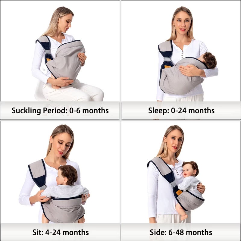 شياون Baby Sling Carrier Newborn to Toddler for Dad and Mom, Sling Baby Carrier Wrap Carrying, Adjustable Baby Holder Ideal for Baby Shower Gifts Carrying 7-45 lbs, Dark Green - Image 3
