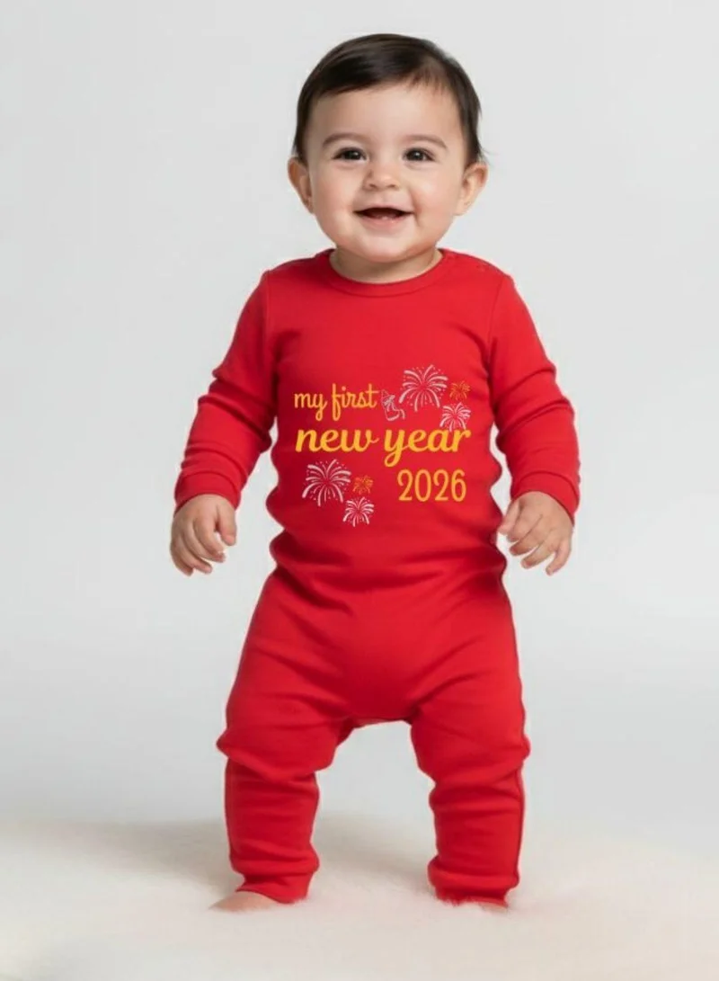 بيبي كلو Soft, breathable cotton romper for your baby’s first New Year.