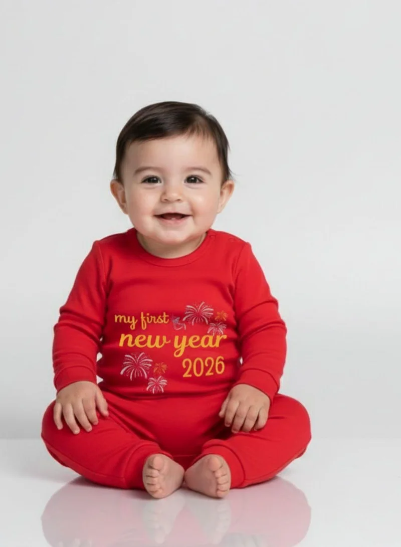 بيبي كلو Soft, breathable cotton romper for your baby’s first New Year.