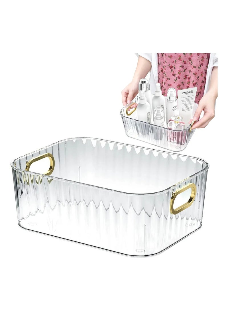 منظم مكياج أكريليك فاخر - تخزين أنيق للحمام والمكتب وسطح الطاولة لمستحضرات التجميل والعناية بالبشرة وأحمر الشفاه، 30*22*13 سم - Image 1