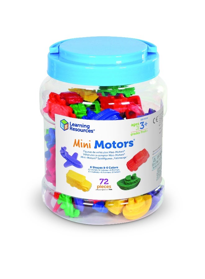 ليرننج ريسورسز مجموعة عدادات المركبات الصغيرة من Learning Resources، مكونة من 72 قطعة للعد والفرز واللعب الخيالي، تتضمن حوض تخزين، مناسبة للأعمار من 3 سنوات فما فوق - Image 3