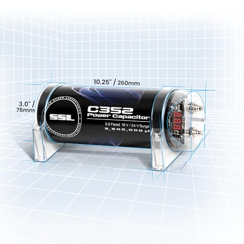 Sound Storm Laboratories C352 Car Audio Capacitor – 3.5 Farad, Energy Storage, Enhance Bass from Stereo, for Amplifier and Subwoofer, Warning Tones, LED Voltage Meter - Image 5