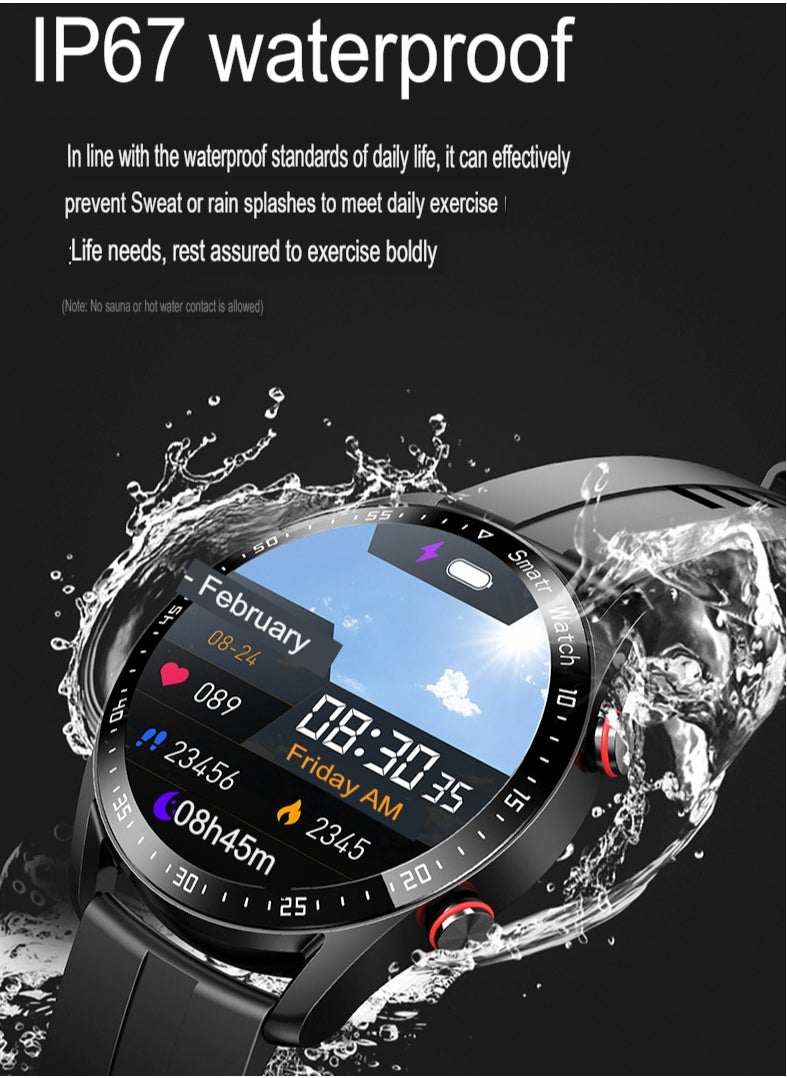 Hw20 Smart Watch, Multifunctional Ip67 Waterproof Health Monitoring Watch, Large Display Wrist Watch With Heart Rate, Blood Pressure, Blood Oxygen, Sleep Monitoring, (Black Steel)