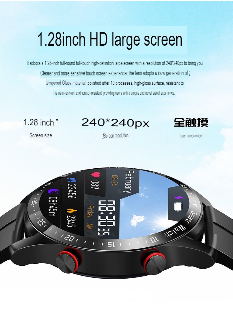 Hw20 Smart Watch, Multifunctional Ip67 Waterproof Health Monitoring Watch, Large Display Wrist Watch With Heart Rate, Blood Pressure, Blood Oxygen, Sleep Monitoring, (Black Steel)