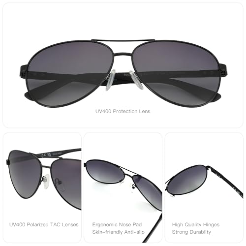 ZENOTTIC Polarized Aviator Sunglasses for Men Carbon Fiber Temple Pilot Sun Glasses with Mirrored Lens UV Protection - Image 4