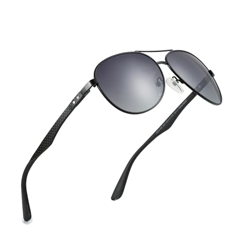 ZENOTTIC Polarized Aviator Sunglasses for Men Carbon Fiber Temple Pilot Sun Glasses with Mirrored Lens UV Protection - Image 1