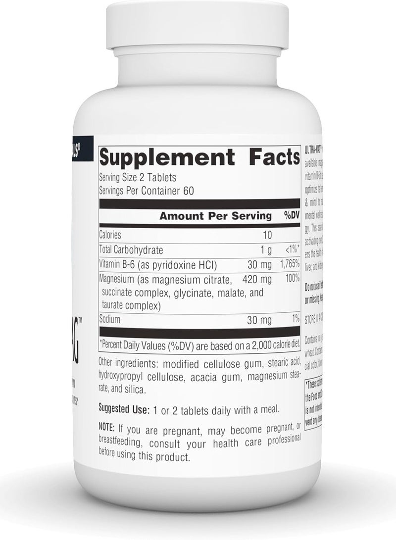 سورس ناتشورالز مركب المغنيسيوم عالي الكفاءة Ultra-Mag - 120 قرصًا - 60 وجبة - Image 2
