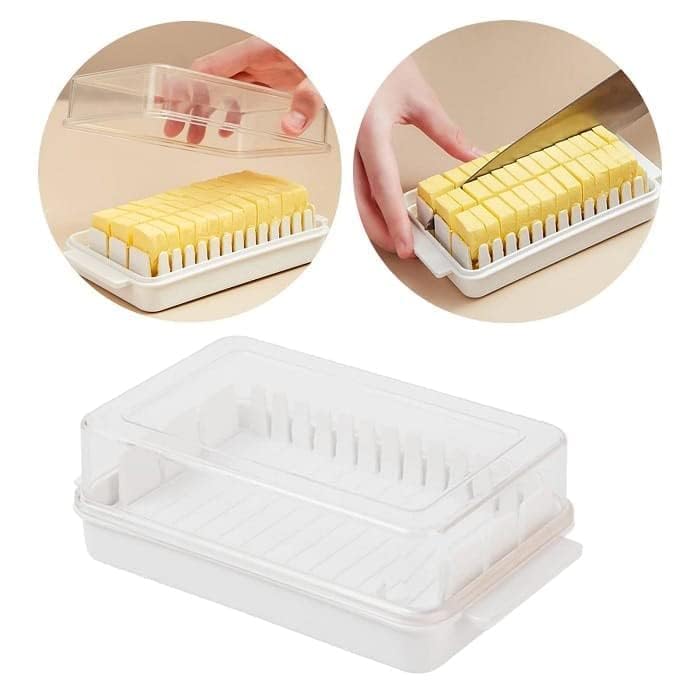 TERXA Butter Cutter Box with Plastic Lid | Cutter/Slicer for Butter | Cheese Keeper Tray for Refrigerator | Butter Cutter Container Box | Kitchen Storage Organizer (Pack of 1,Multicolor) - Image 5