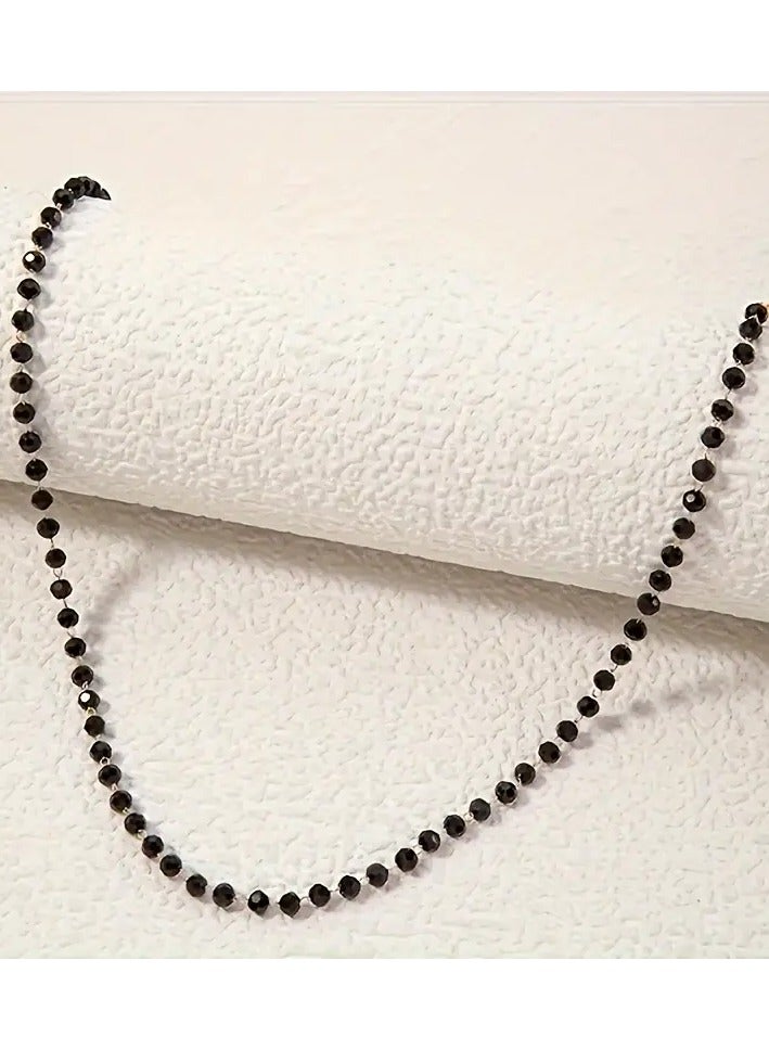 Goolsky 1pc Black Handmade Chain High-end Versatile and Fashionable Short Necklace - Image 3