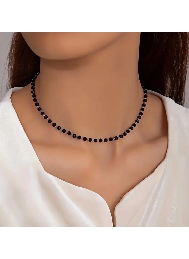 Goolsky 1pc Black Handmade Chain High-end Versatile and Fashionable Short Necklace - Image 5