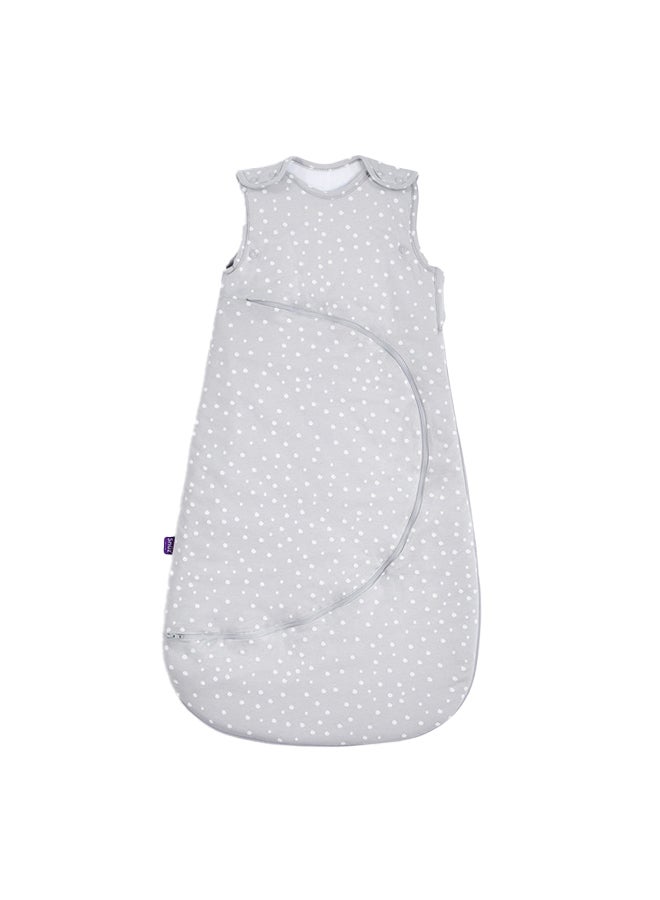 Snuz Pouch Sleeping Bag For Infant And Baby 1.0 Tog Clever Nappy Change Zip Material 100% Cotton For Temperatures If 21 - 23 Celsius From 6 To 18Months Maximum Baby Length 86Cm - White Spot - Image 1