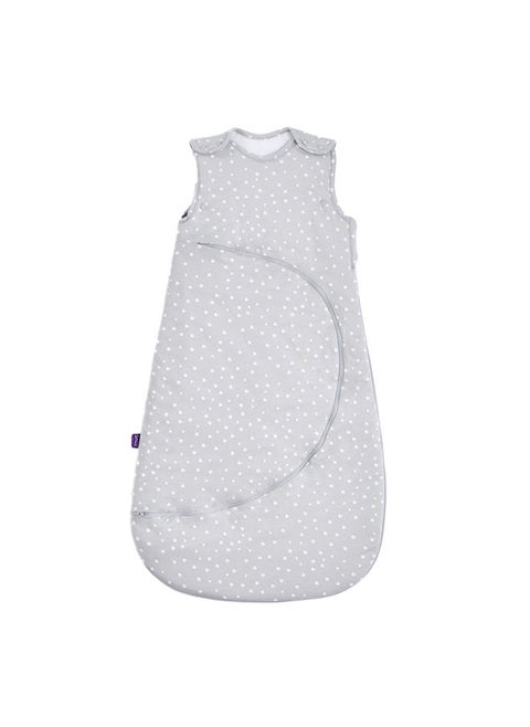 Pouch Sleeping Bag For Infant And Baby 1.0 Tog Clever Nappy Change Zip Material 100% Cotton For Temperatures If 21 - 23 Celsius From 6 To 18Months Maximum Baby Length 86Cm - White Spot