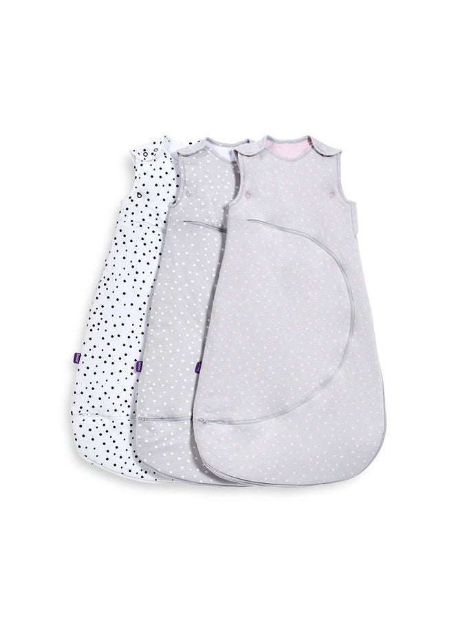 Snuz - Pouch Sleeping Bag For Infant And Baby 1.0 Tog Clever Nappy Change Zip Material 100% Cotton For Temperatures If 21 - 23 Celsius From 6 To 18Months Maximum Baby Length 86Cm - White Spot - Image 1