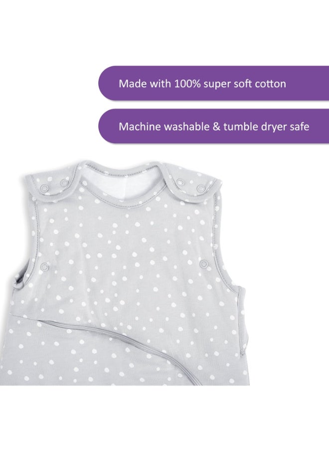 Snuz - Pouch Sleeping Bag For Infant And Baby 1.0 Tog Clever Nappy Change Zip Material 100% Cotton For Temperatures If 21 - 23 Celsius From 6 To 18Months Maximum Baby Length 86Cm - White Spot - Image 1