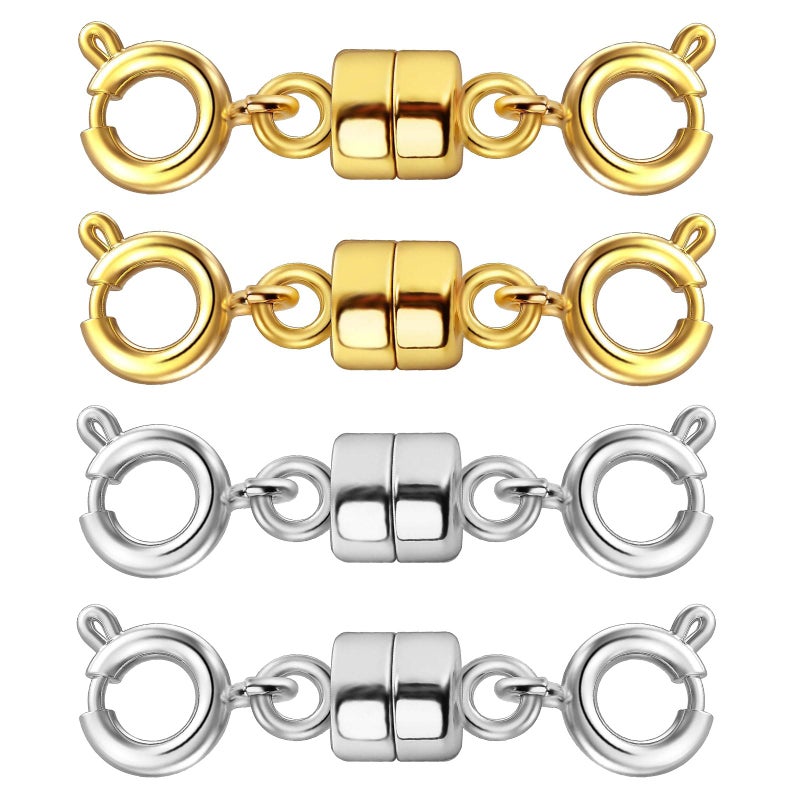 Qulltk Double Magnetic Necklace Clasps and Closures 14K Gold and Silver Bracelet Extender Jewelry Clasps Converters for DIY Jewelry Making - Image 1