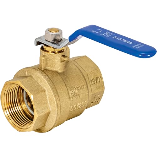 Eastman 1-1/4 Inch IPS Heavy Duty Full Port Ball Valve, Brass Plumbing Fitting, 20051LF - Image 1