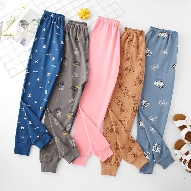 Boys' And Girls' Autumn Cotton Thermal Pants, Plus Size Thin Cotton Leggings, Pajama Pants - Image 3