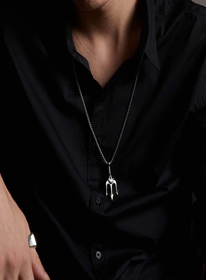 VIEN® Poseidon Trident Pendant Stainless Steel Ancient Greece Amulet Necklace for Men Gift for Sailor (2PC Combo) - Image 3