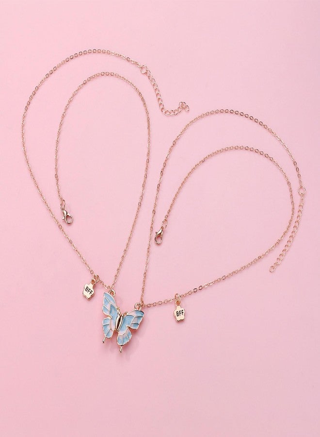 CERSLIMO Best Friend Necklace - Bff Necklace for 2 Girls, Matching Friendship Gifts | Cute Butterfly Magnetic Pendant Necklaces, Best Friend Necklace Gifts for Kids Jewellery Birthday Christmas Gifts - Image 5