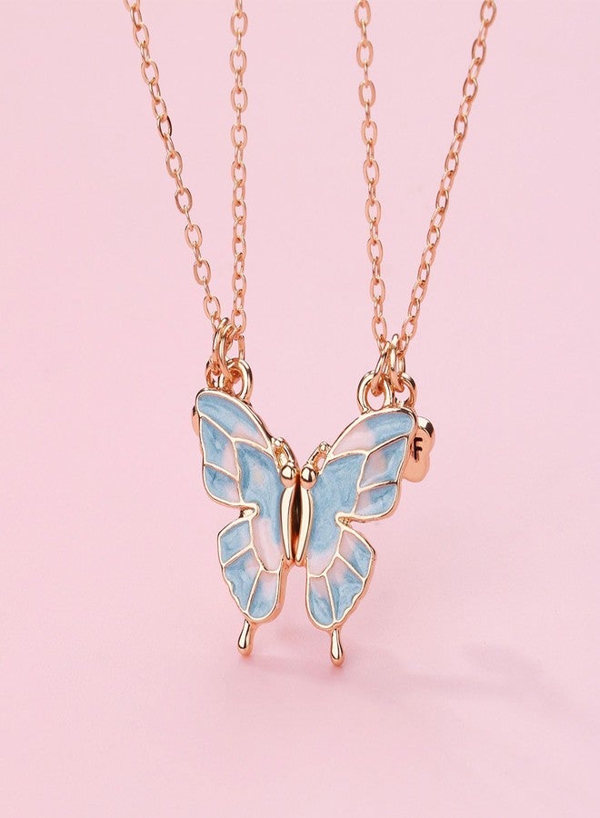 CERSLIMO Best Friend Necklace - Bff Necklace for 2 Girls, Matching Friendship Gifts | Cute Butterfly Magnetic Pendant Necklaces, Best Friend Necklace Gifts for Kids Jewellery Birthday Christmas Gifts - Image 4
