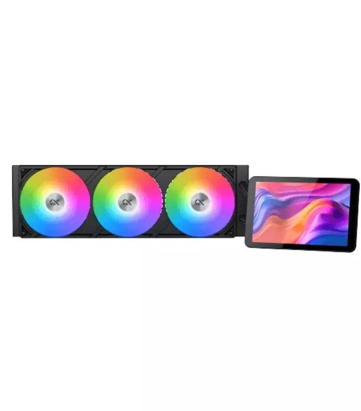Xigmatek Connect Pro 360 AIO CPU Liquid Cooler, 7" 1280×800 LCD Display, 360mm Radiator, 3×120mm PWM ARGB Fans, USB Type-C, Intel LGA 1851/1700/1200/115X & AMD AM5/AM4, Black | EN48357 Black - Image 2