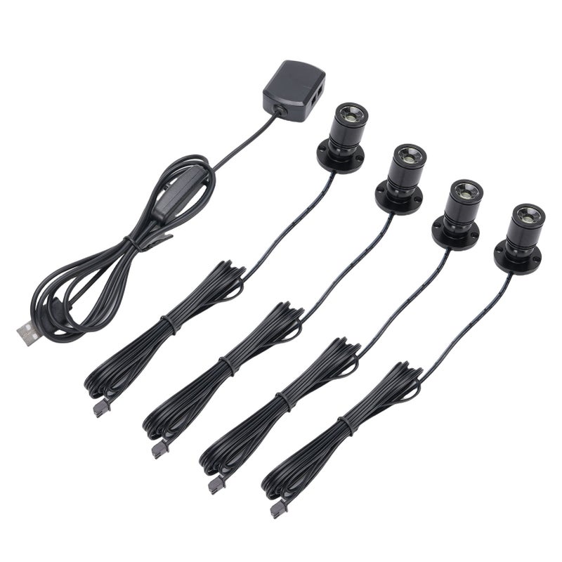 4PCS Mini Spotlight 90LM USB 360 Degree Rotating Indoor Spot Light Accent Light for Showcase Jewelry Cabinet Porch - Image 4