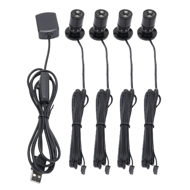 4PCS Mini Spotlight 90LM USB 360 Degree Rotating Indoor Spot Light Accent Light for Showcase Jewelry Cabinet Porch - Image 1