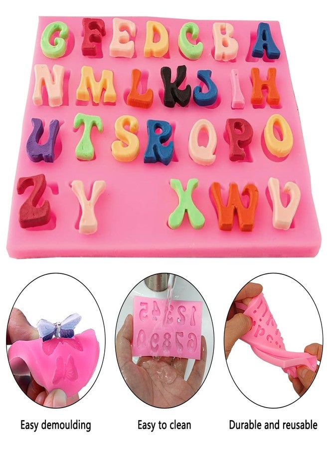 lyfLux 5 Pcs Silicone Fondant Molds, Letters Numbers and Butterfly Molds for Chocolate Fondant Baking Desserts and Cake Decoration - Image 2