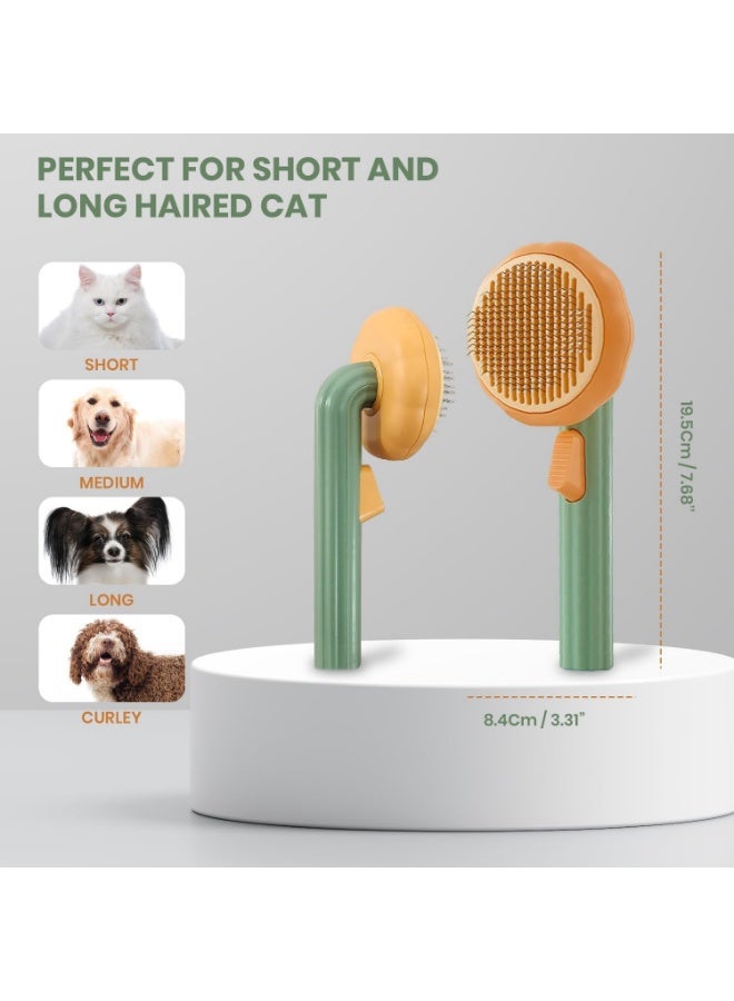 Meetion Pet Grooming Brush for Cats and Dogs, with Self Cleaning Function, Shedding Brush for Long and Short Hair - Image 2