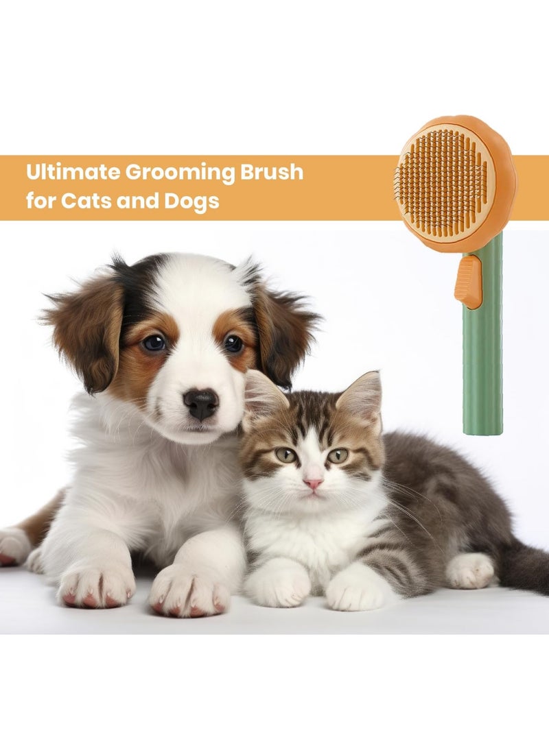Meetion Pet Grooming Brush for Cats and Dogs, with Self Cleaning Function, Shedding Brush for Long and Short Hair - Image 3