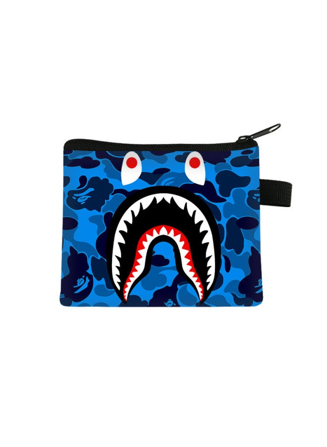 New Shark Coin Purse For Kids, Mini Cute Wallet For Students, Large Capacity Portable Storage Key Card Holder