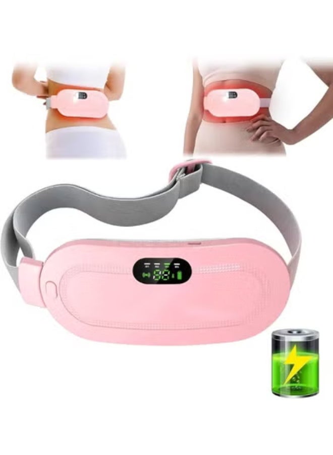 Cordless Rechargeable Menstrual Heating Pad for Period Pain Relief, Waist Belt with 3 Heat Levels & 4 Massage Modes, LED Display - Image 2