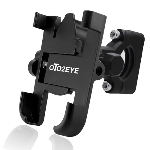 OTO2EYE Mobile Holder for Bikes or Bike Mobile Holder for Maps and GPS Navigation Firm Gripping, Anti Shake and Stable Cradle Clamp 360° Rotation Phone Mount (Black Color) (Handle Bar Fitting) - Image 1