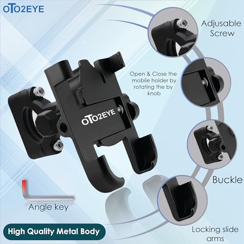 OTO2EYE Mobile Holder for Bikes or Bike Mobile Holder for Maps and GPS Navigation Firm Gripping, Anti Shake and Stable Cradle Clamp 360° Rotation Phone Mount (Black Color) (Handle Bar Fitting) - Image 3