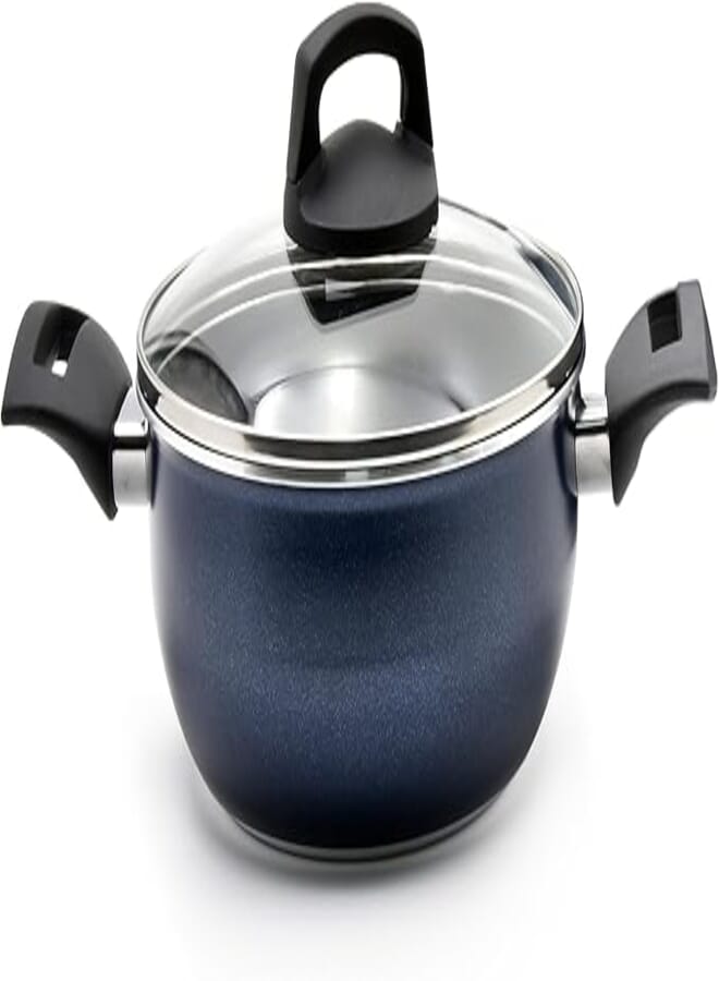Celar Aluminum Lady Blue Casserole, 16 cm Diameter, Non-stick, Induction + Gas Stove, Made In Portugal