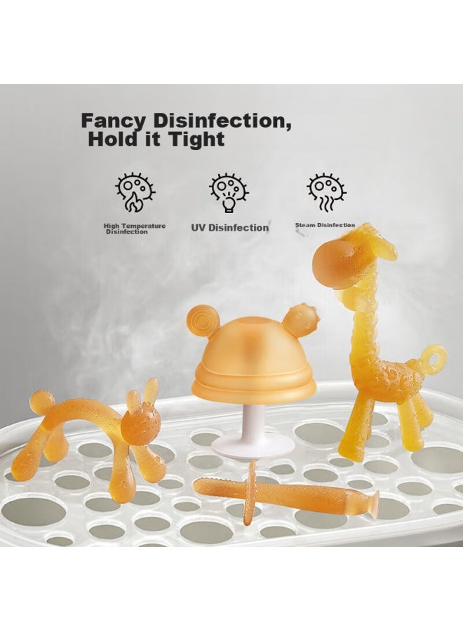Cookss Baby Teething Toy, Chewable Stick, Mushroom-shaped Teether, Anti-thumb ing Silicone Toy, 3-piece Set - Image 3