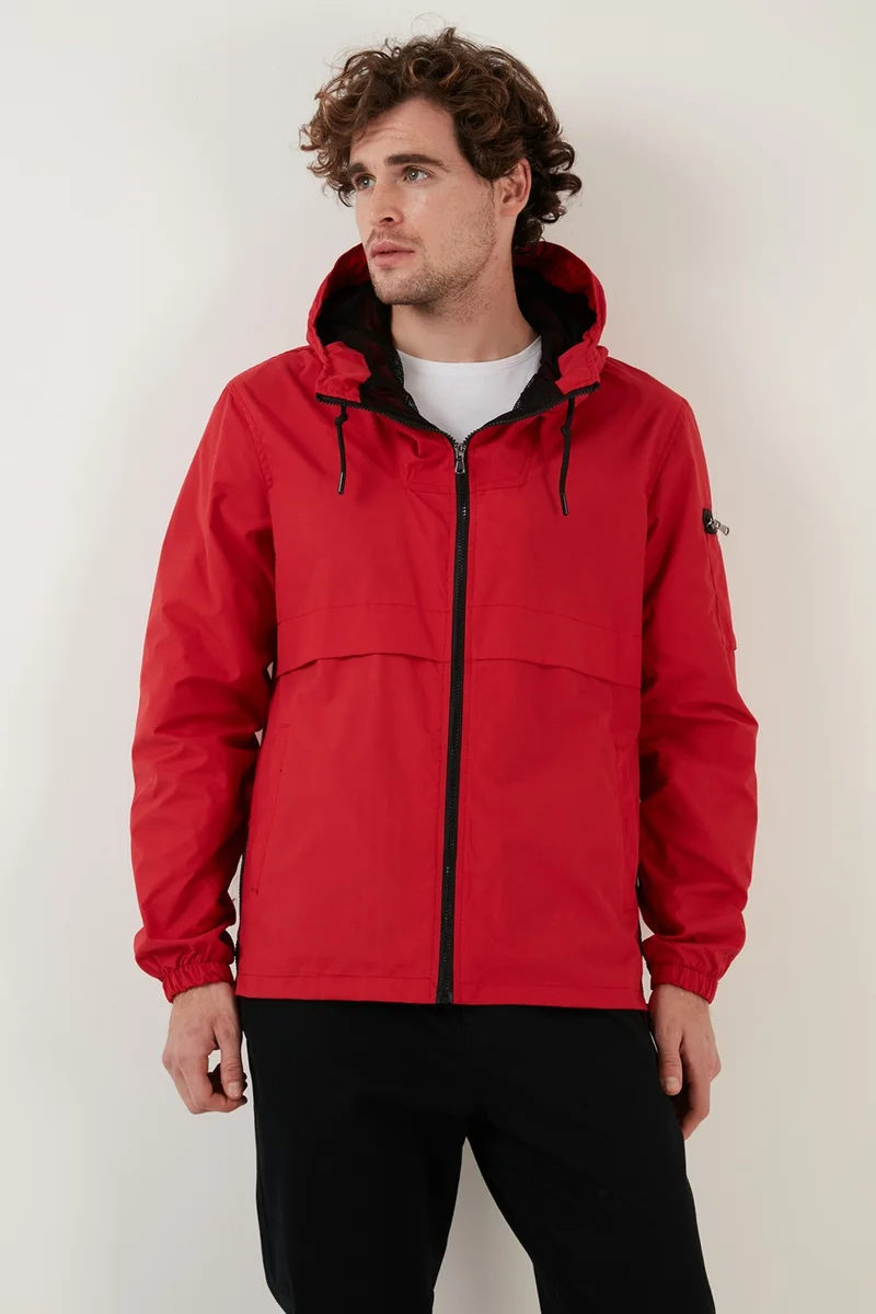 Buratti Hooded Zippered Pocket Coat Men's Coat 571232